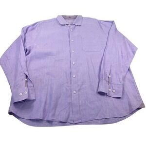 Tommy Bahama Lavender Linen Long Sleeve Relax Button Up Shirt Mens XL/TG